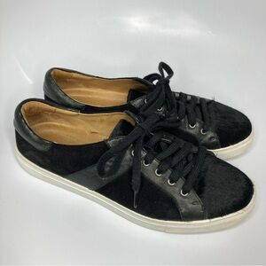 H. S. Trask calf hair sneakers size 9 black
